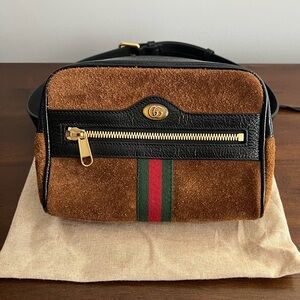 Gucci Ophidia Belt Bag sz 75 Brown Suede